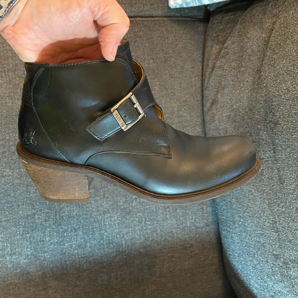 John Fluevog black buckled shoe bootie Size 9